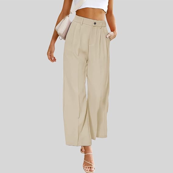 Women Casual High Waisted Wide Leg Pants