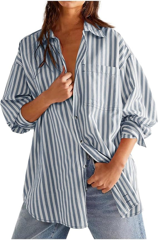 Women's Oversized Striped Shirt