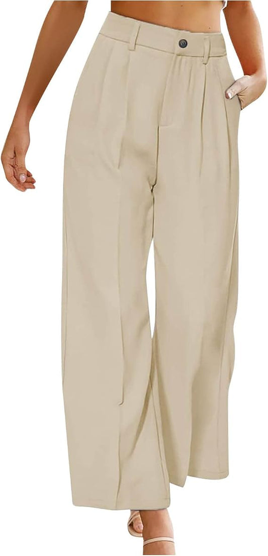 Women Casual High Waisted Wide Leg Pants