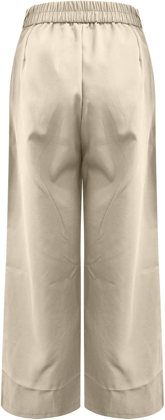Women Casual High Waisted Wide Leg Pants