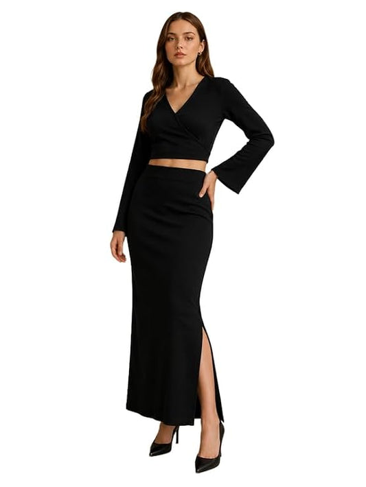 Women's Wrap Neck Co Ord Set