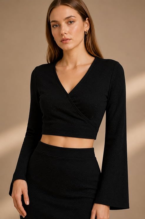 Women's Wrap Neck Co Ord Set