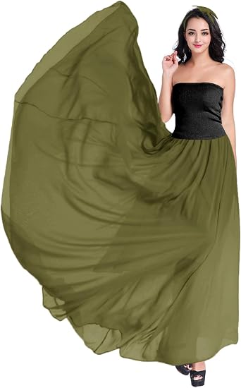 v28 Women Pleated Maxi Chiffon Skirt